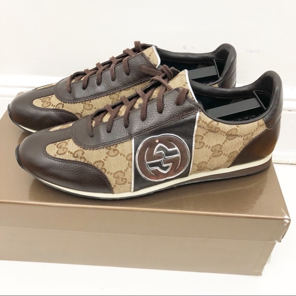 Mens Gucci Classic Sneakers GG Pattern Size 9 - Picture 5 of 8